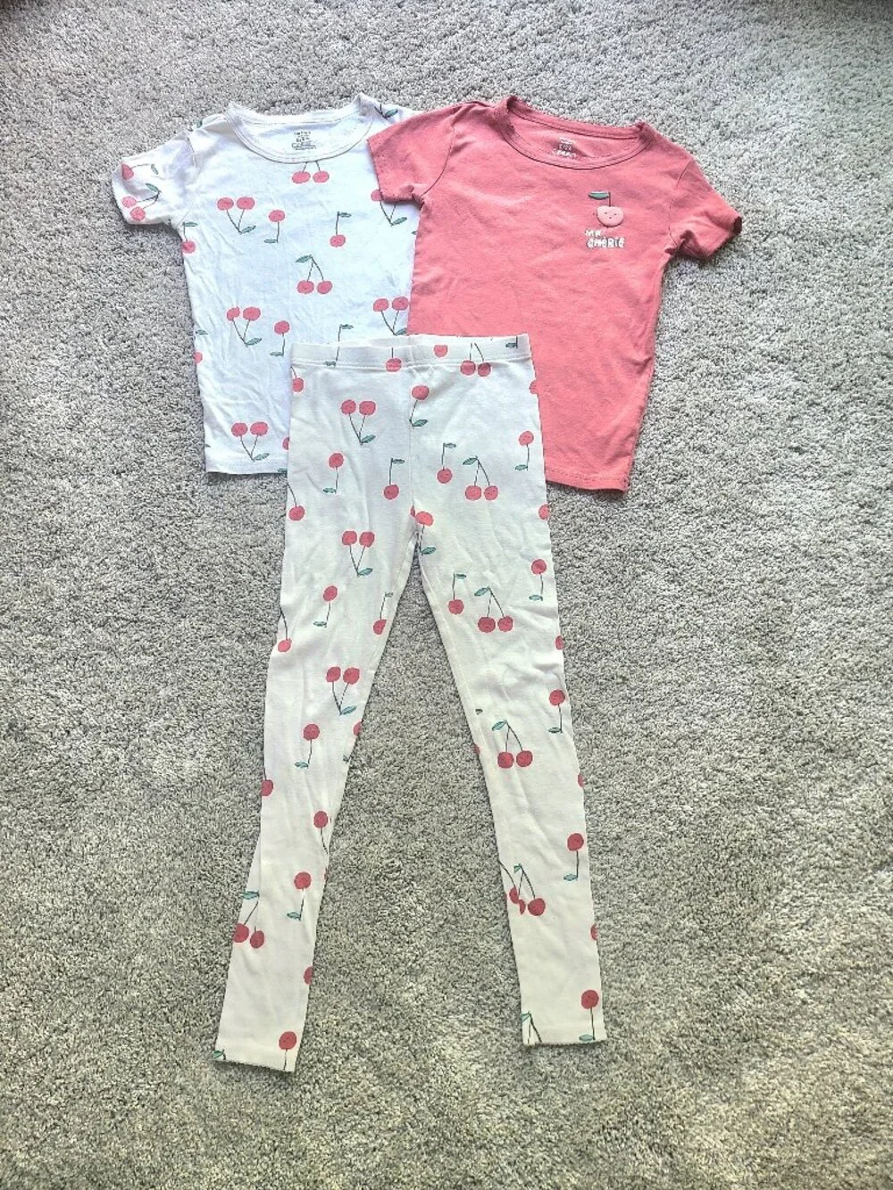 Carter's Girls Cherry Print 3-Pc Pajama Set Size 8